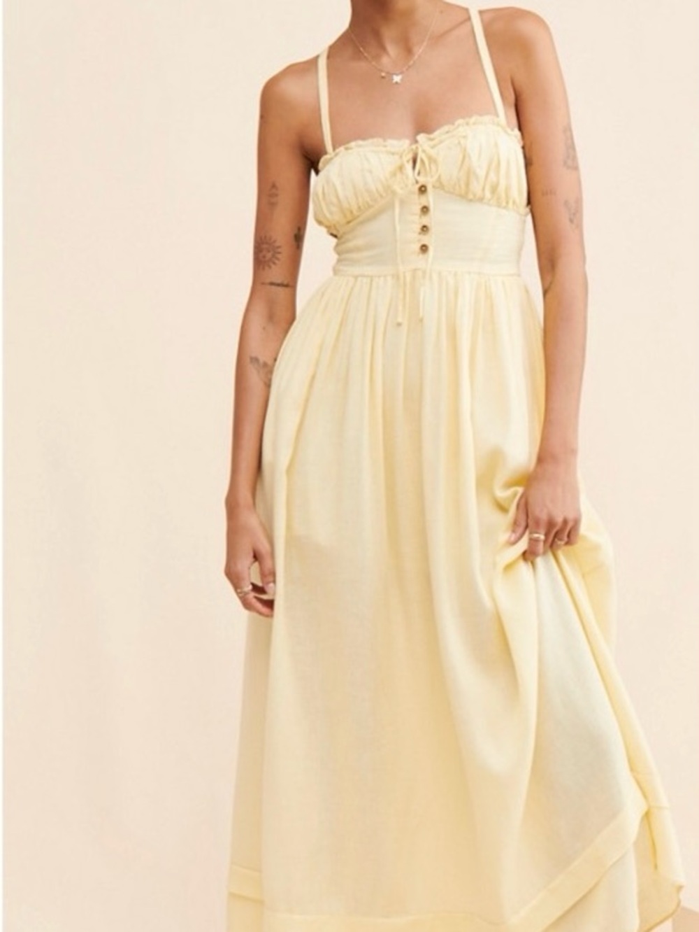 Urban Outfitters Butter Yellow Maxi Dress